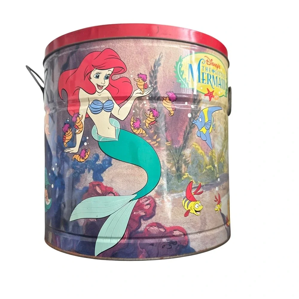 VTG Disney The Little Mermaid Popcorn Tin Container Collectible Decor
